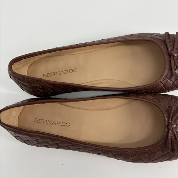 NWOT Bernardo x Anthropologie Gwynn Chocolate Woven Flats - Picture 7 of 10